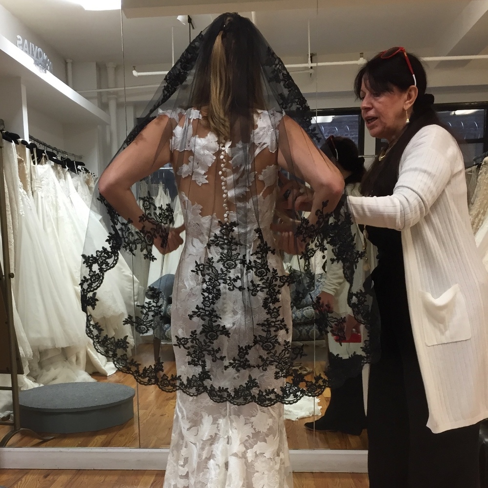 New Black 3m Cathedral Wedding Veils Lace Appliqué
